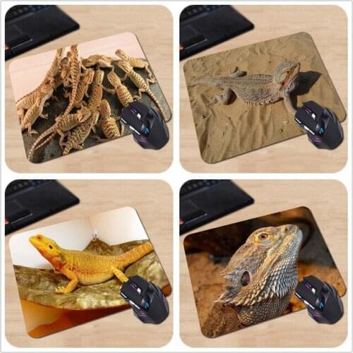 Mairuige Group of Brown Pogonas in Stone Animals Made of Silicon Mice MousePad Its Own Style Magnificent Black Fashion Mats