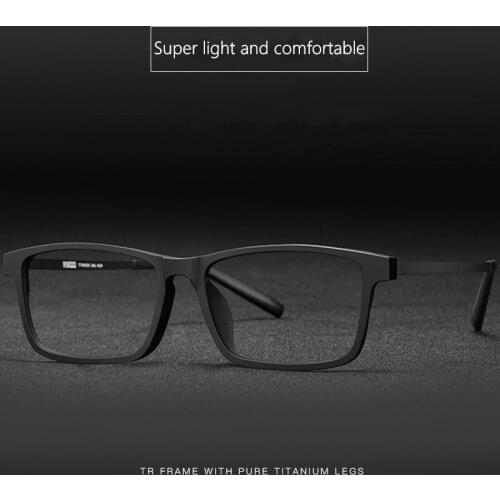 Men Pure Titanium Glasses Frame TR90 Ultralight Myopia Hyperopia Glasses Female Large Frames For Prescription Spectacles 8836X