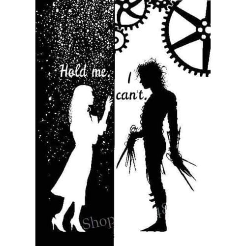 Full square drill couple black and white gear icon 5d diamond painting cross stitch 3d diamond embroidery mosaic artwork