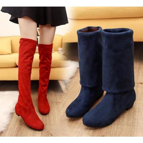 New fashion flock sexy high-heeled elegant boots shose cancise pumps winter Soft and comfortable wedges women boots shoes