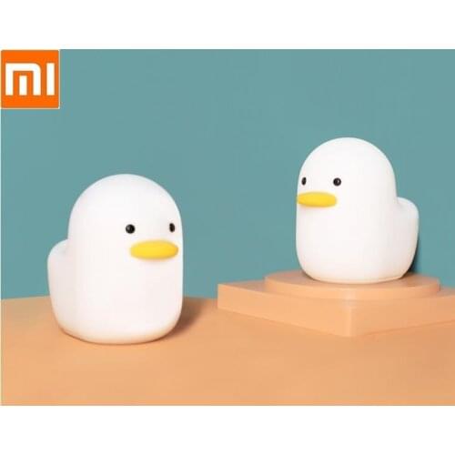 Xiaomi New Cute Duck Silicone Night Light Childrens Bedside Table Lamp Chargeable Baby Sleeping LED Pat Light Gift