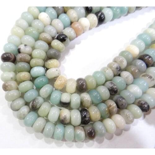 Wholesale Natural Mixed Amazonite Stone Beads 4*6mm 5*8mm Spacer Beads For Jewelry Making Bracelet Accessories