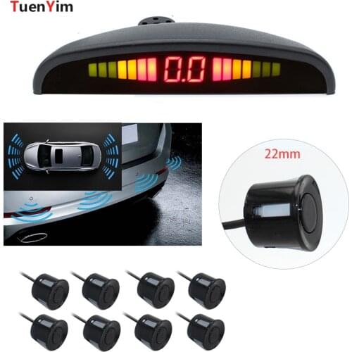 Car Parktronic LED Parking Sensor With 4/6/8 Sensors Reverse Backup Car Parking Radar Monitor Detector System 22MM
