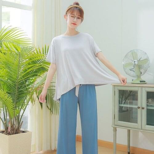 Modal Pajamas Set Women Long Sleeve Pants 3Piece/Suit Cool Homewear Tracksuit 2020 Fashion Sexy Summer Big Size Sleepwear