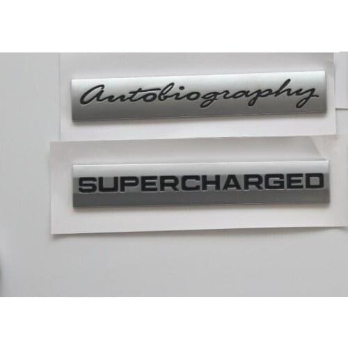 Plastic "Autobiography " " SUPERCHARGED " Trunk Letters Badge Emblem Emblems Badges for Discovery Range Rover