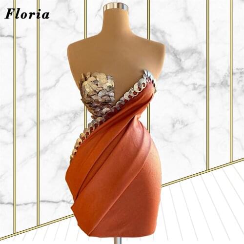 Sequins Mini Length Celebrity Dresses Plus Size Red Carpet Runaway Party Gowns Robe De Soiree Evening Dresses 2021 Prom Dress