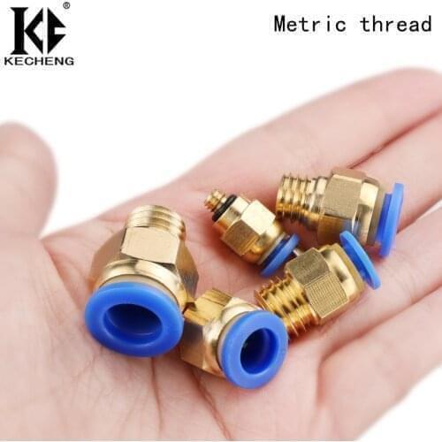 PC Pneumatic Connector Metric Thread PC8 - M6 / M8 / M10 / M12 / M14 / M16 Air Pipe Connector Quick Coupling Brass Fitting