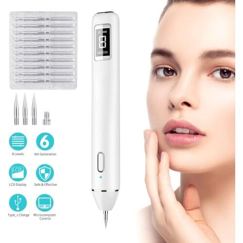 Mole Removal Pen LCD Laser Plasma Machine Wart Remover Tattoo Skin Tag Spot Pore Cleaner Tools
