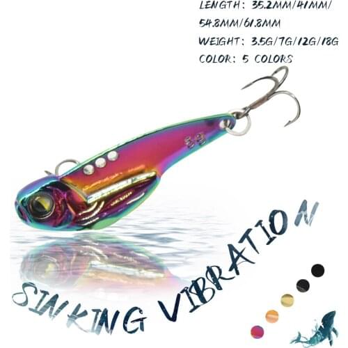 KoKossi 1PCS 3.5g/7g/12g/18g VIB Fishing Hard Lures Sinking Vibration Artificial Hard Bait Metal Sequins Baits Fishing Tackle
