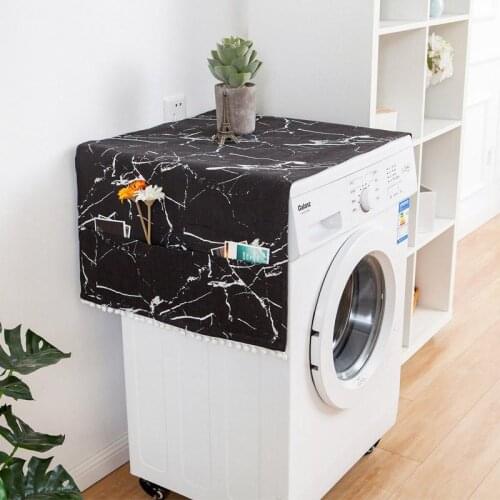 42Marble pattern Refrigerator Cloth Single Door Refrigerator Dust Cover Double Open Washing Machine Microwave oven Cover Towel