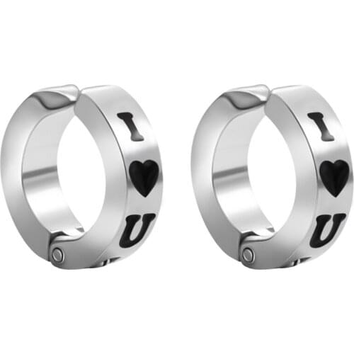 1-2 pcs Love Letter No Piercing Earrings for Men Women Lovers Stainless Steel Ear Jewelry No Hole Earring Ear Clip Ear Cuff Gift