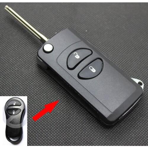 PINECONE for DODGE AVENGER JOURNEY NITRO CHRYSLER Key Case 2 Buttons Uncut Brass Blade Modified Remote Key ABS Shell 1 PC