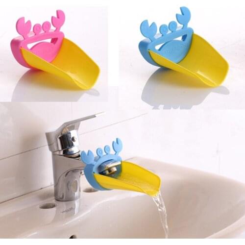 Cute Bathroom Sink Faucet Chute Extender Crab Children Kids Kitchen Washing Hands Convenient For Baby Washing Helper
