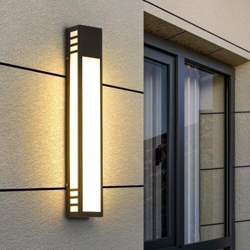 LED Outdoor Wall Light Long Modern Waterproof IP65 villa Porch Garden Wall Lamp 110v 220v courtyard exterior Wall Wall sconces