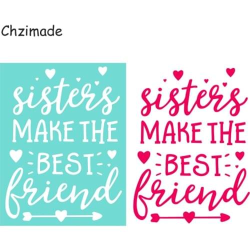 Chzimade Best Friends Self-Adhesive Silk Screen Printing Stencil Mesh Transfers 8.5x11" For T-Shirts Bags Diy Handmade Crafts