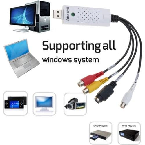 USB 2.0 Converter Capture Audio Video Interface Grabber Adapter for Win10 8 7 XP OS USB Video Tuner Cards No Driver Required