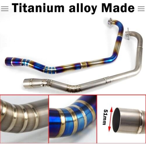 51MM r15 Slip-on Motorcycle exhaust muffler front headers link pipe Titanium alloy escape moto for Yamaha R15 MT125 V2 V3 MT-125