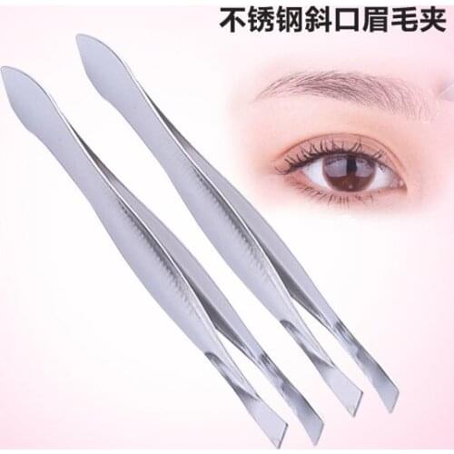 YOUSHA 1pcs Eyebrow Tweezers Precision Stainless Steel Tweezers Forceps Plier Eyebrow Remover Eyelash Extension Beauty Tool Set