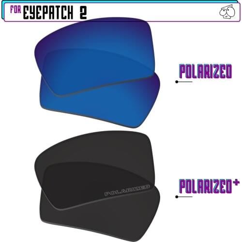 EZReplace Polarized Replacement Lenses for - Oakley Eyepatch 2 Sunglasses - BlackPPlus-SapphireP
