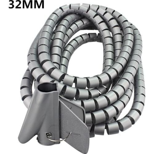 32mm Cable Winder Hub Sleeve Spiral Wire Organizer Wrap Tube Flexible Management Wire Storage for PC Computer Cord Protector