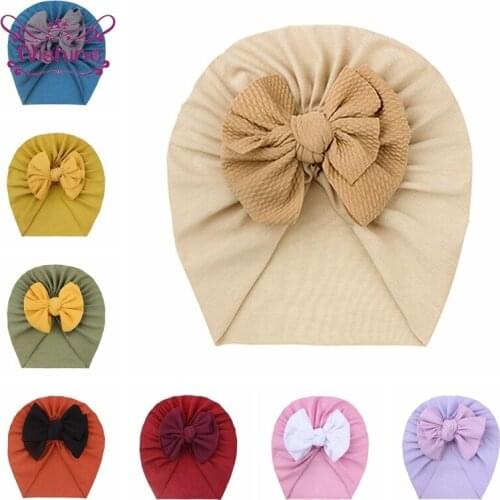 1 PCS Fashion Handmade Bowknot Baby Girls Turban Hat Comfortable Soft Infant Caps DIY Clothing Decoration Kids Hair Accessories