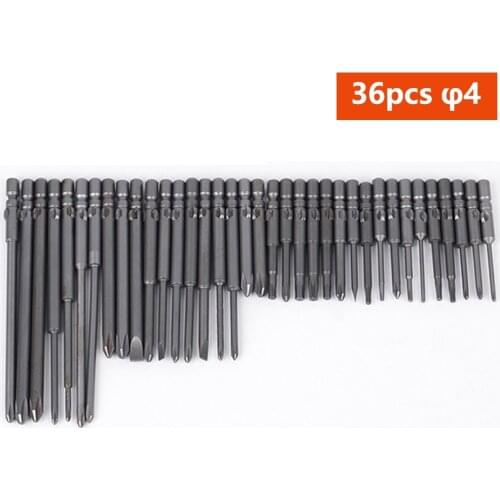 10/21/36PCS/Set Srewdriver Bits Cross Electric Batch Head Alloy Steel Material Multi-standard Cross Phillips Hex Batch Tips 4MM