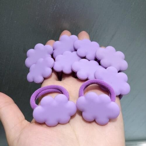 10Pcs/set Clouds Purple Colorful Hair Accessories Children Rubber Bands Scrunchies Elastic Nylon Hair Bands Girls Headband Ties