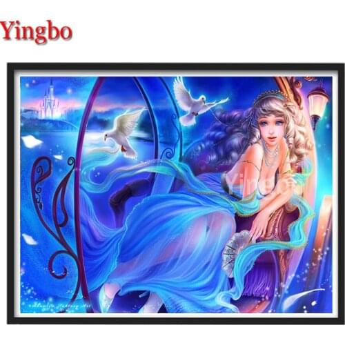 5D Diamond Mosaic Anime girl dove scenery Cross Stitch DIY Full Square Drill Handicraft Diamond Embroidery Sale Home Decoration