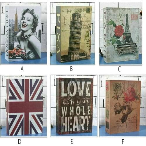 6 color M/L simulation book shape mini safe concealed safety lock cash wall storage jewelry key cabinet children gift wallet box