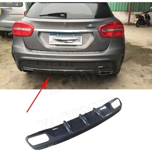 O Style Carbon Fiber Rear Bumper Lip Diffuser for Mercedes Benz GLA 2015 2016 2017 2018