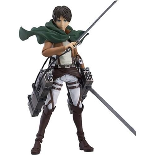 Free Shipping Animation The Original Scaled Realistic Model Of The Giant Attacking PVC Figure Eren Jäger Mikasa Ackerman Levi