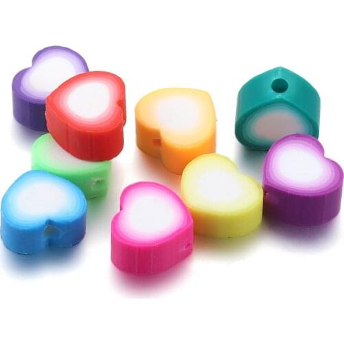 100Pcs/Lot 6-10mm Fruit Smiley Polymer Clay Bead Multiple Color Clay Spacer Loose Beads For DIY Craft Jewelry Making Accessories