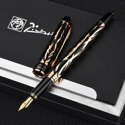 Picasso 901 Black & Golden Fountain Pen Amorous Feeling of Paris 18KGP Fine Nib Classic Office & Home For Writing Gift Pen