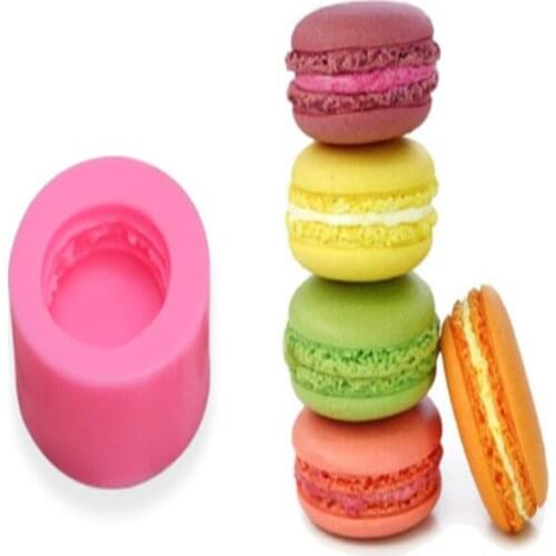 Food Grade Silicone 3D Macaron Shape DIY Chocolate Mold Fondant Candy Soap Polymer Clay Crafting Mould Decorating Baking Tool