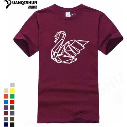 Geometric Swan Originality T-shirt Animal Art Simple Line Drawing T shirts Harajuku Unisex Printing Tshirt Novelty Design Tees