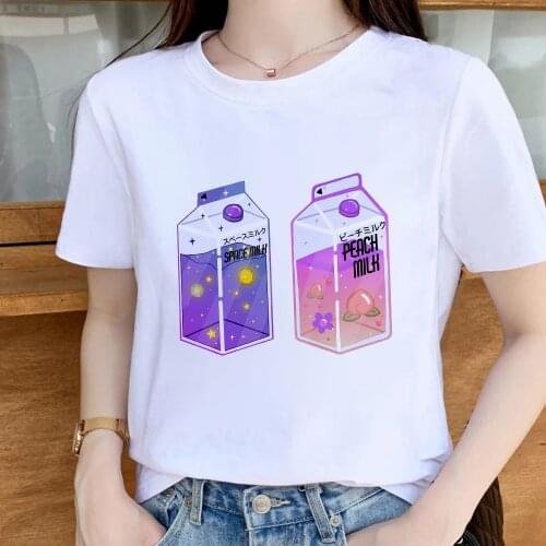 Family Women T Shirts New Era Funny Flavored Drinks Print Tee Shirt Feminino Soft Girl Design Minimalism Tshirt Comfy Clothes