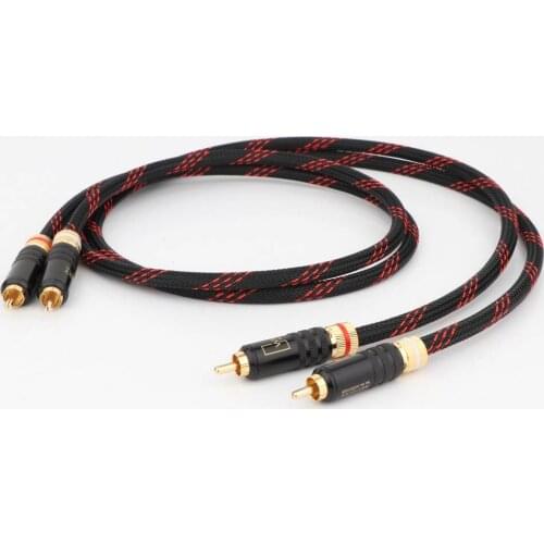 Hi-end 5N OCC copper RCA cable with gold plated RCA connector Hifi RCA to RCA Audio Cable