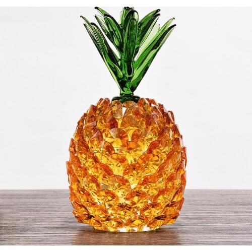 Crystal Pineapple Ornament Crafts Figurine Photo Props Tabletop Artwork