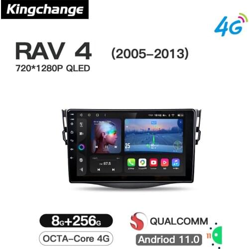 Kingchange Android 11 Car Multimedia Player For Toyota Rav4 2005-2013 Radio Stereo GPS Octa-Core Navigation