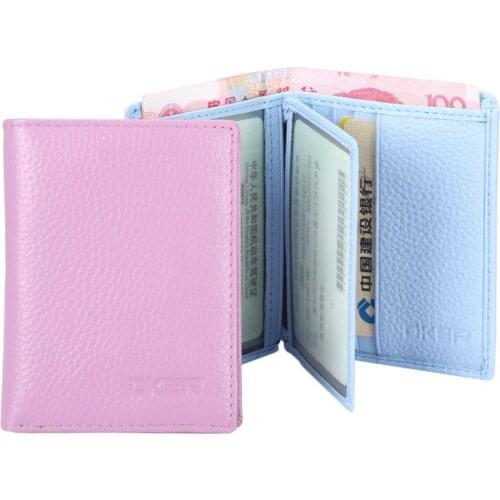Genuine Leather Beautiful ID Holders Drivers License Card Set New Solid Color Credit Card Holder Wallet For Women Free Shipping