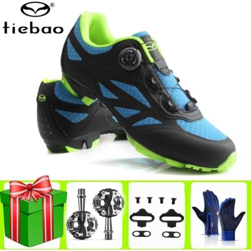 Tiebao Sapatilha Ciclismo Mtb Cycling Shoes Men Breathable Racing Mountain Bike Self-locking Professional Bicycle Sport Sneaker