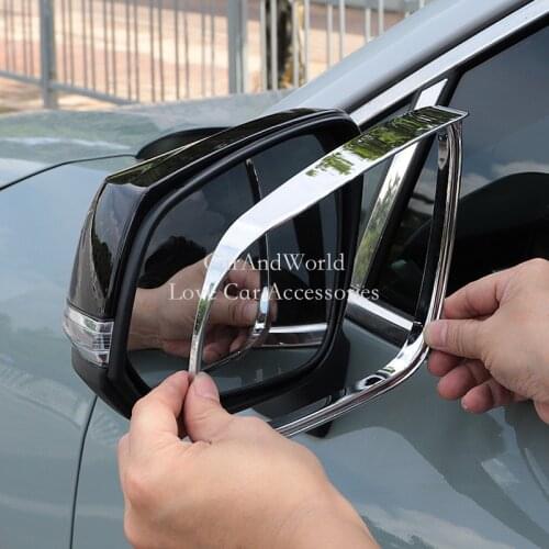 Car Door Rear View Mirror Rain Eyebrow Cover Rearview Frame Trims For Toyota RAV4 RAV 4 2019 2020 Carbon Fibre Accessories