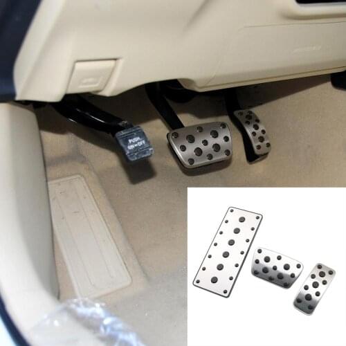 Non Slip AT Stainless Steel Brake Accelerator Fuel Pedal Fit For Toyota Camry Lexus RX ES 2013 -2018 Pad Plate Cover No Drill