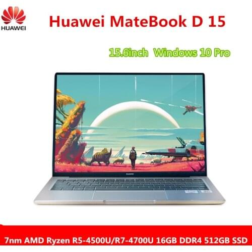 Huawei MateBook D 15 2020 Laptop 15.6 inch AMD Ryzen r5-4500U/r7-4700U 7nm crafts 16GB DDR4 512GB SSD Windows 10 Pro English