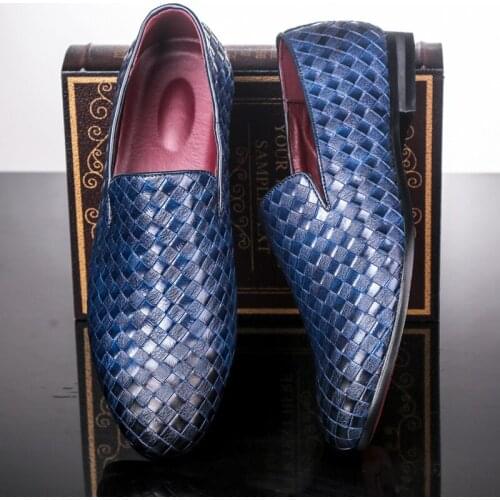 2021 New Mens Leather Shoes, Trendy Shoes, Korean Woven Mens Shoes, Autumn Single Shoes, Mens Youth Fashion Shoes