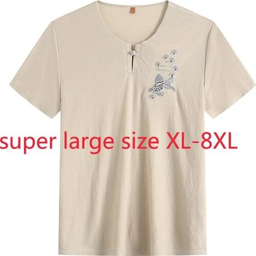 New Arrival Super Large Summer Men Fashion Casual Short Sleeve Style Knitted Print T Shirt Plus Size XL 2XL3XL4XL5XL6XL7XL8XL