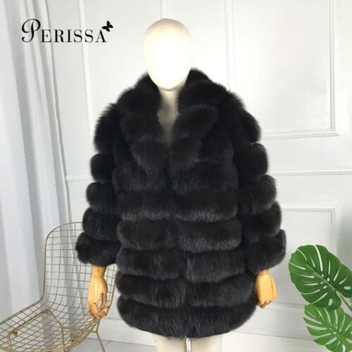 New arrival women winter thick fur coat real fox fur jacket turndown collar Luxury Natural Real Fur Coat