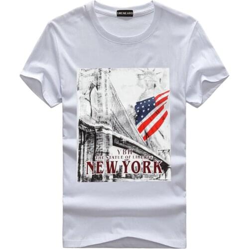 NEW YORK CITY Graphic Mans T-shirt White Casual Summer Loose Fit T Shirt Plus Size Tshirt for Men Fashion Clothes Dropship