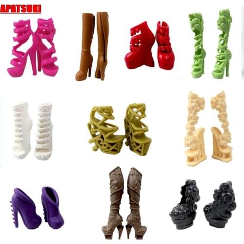 1pair Doll Shoes for Monster High Doll High Heel Shoes Dolls Accessories Booties For 1/6 Demon Monster Dolls Girls Play DIY Toys