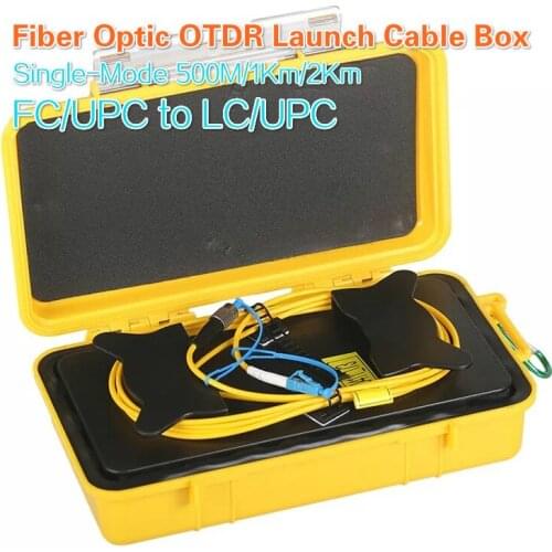 Single-Mode FC/UPC to LC/UPC for 500M 1Km 2Km 1310/1550nm Fiber Optic OTDR Launch Cable Box Dead Zone Eliminator Fiber Rings Box